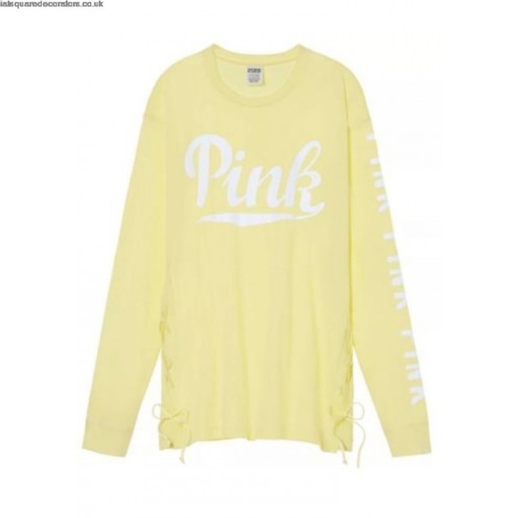 PINK Victoria's Secret Tops - NWOT laceup pink long sleeve*FINAL PRICE DROP*